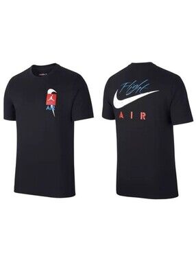 Nike Air Jordan Flight Jumpman Graphic T-Shirt Black Boys Size M (10-12)